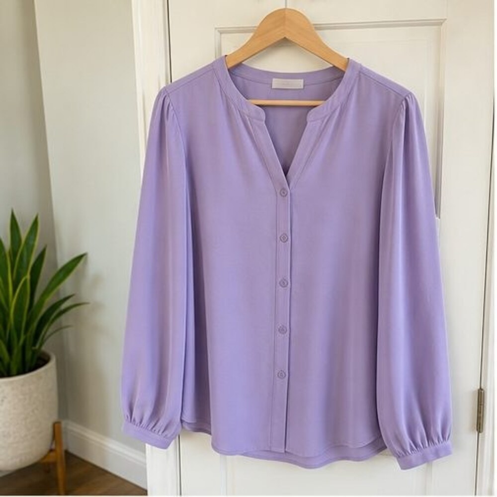 Lilac Button Blouse